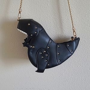 Gold-Studded T-Rex Crossbody Bag